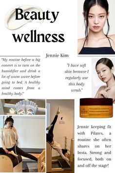 Model Routine Diet Plans, Grooming Tips For Women Beauty, Korean Glow Up, Jennie Pilates, Jennie Diet, Model Diets, Pilates Advertising, Mental Growth