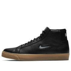 Nike Zoom Blazer Mid Premium SB 'Black Gum Jewel' CU5283-001 (SNKR/Retro/Skate/Casual/Mid Top) Nike Leather Skate Shoes With Gum Sole, Black High-top Sneakers With Gum Sole For Skateboarding, Urban Leather High-top Sneakers For Skateboarding, Classic Black High-top Sneakers, Classic Nike Leather Skate Shoes, Classic Leather Nike Skate Shoes, Black Leather High-top Sneakers With Gum Sole, Nike Classic Leather High-top Sneakers, Classic Nike High-top Sneakers For Skateboarding