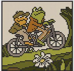 an image of a pixel art with some animals riding on a motorcycle