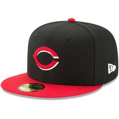 New Era Logo, 59fifty Hats, Black Crown, Red Team, Cap Mens, New Era Cap, New Era 59fifty, Fitted Caps, Red Hats