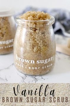 Vanilla Brown Sugar Scrub. Vanilla Brown Sugar Scrub, Honey Sugar Scrub, Homemade Sugar Scrub, Diy Sugar Scrub Recipe, Sugar Scrub For Face, Brown Sugar Scrub, Sugar Scrub Homemade, Sugar Scrub Recipe, Diy Body Scrub