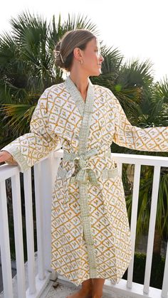 There is no better feeling than wrapping up in a cozy robe after a bath or shower. Made from the softest cotton, this robe will make every day feel like a day at the spa. Length: 46 inch 100% Hand Block Cotton Cozy Cotton Robe For Loungewear, Cotton Long Sleeve Overnight Robe, Spring Cozy Robe For Loungewear, Spring Cozy Loungewear Robe, Cozy Loungewear Robe For Spring, Cozy Spring Loungewear Robe, Cotton Wrap Robe For Daywear, Bath Robe Aesthetic, Elegant Loungewear