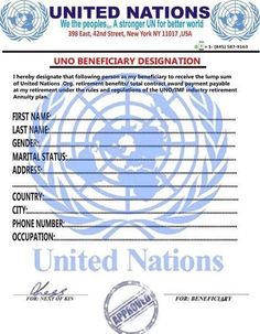 the united nations certificate is shown