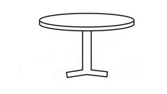 a line drawing of a round table