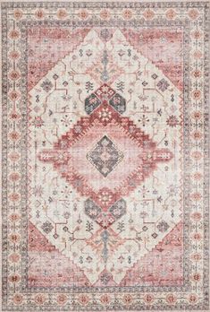 Best Seller Pink and Gray Southwestern Boho Bohemian Persian Style Rug The Skye Collection is timeless and classic with a beautiful old-world designPower-loomed in China of 100polyesterthese printed designs provide the textured effect of high-end rugs at an affordable priceAvailable in the following sizes2'6 Southwestern Boho, Persian Style Rug, Loloi Rugs, 5x7 Print, Rug Direct, Vintage Area Rugs, Living Room Rug, Traditional Area Rugs, Accent Rugs