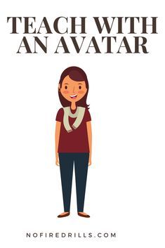 a woman wearing a scarf with the words teach with an avatar