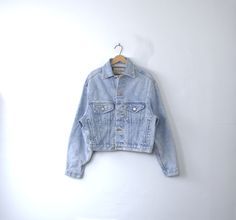 One vintage 1980's stone washed jean jacket, oversized denim jacket, cropped jacket, size large Jean Jacket Oversized, Denim Jacket Cropped, Oversized Jean Jacket, Oversized Denim Jacket, Cincinnati Ohio, Cropped Jacket, Crop Jacket, Cincinnati, Jean Jacket