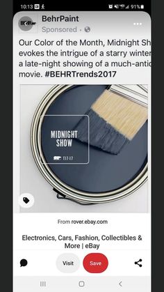 an instagram page for the behrreadshow show on twitter, with text that reads our color of the month midnight shines