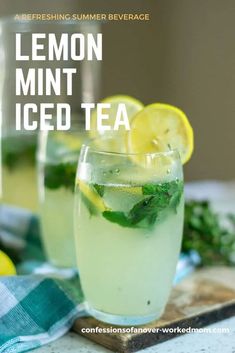 Cold Drink Recipes Homemade, Cold Tea Recipes, Mint Tea Recipe, Iced Tea Recipes Homemade, Mint Shake, Cold Drinks Recipes, Tea Inspiration, Homemade Iced Tea, Mint Drink