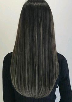 Balayage Hair For Straight Hair, Ash Brown Balayage Layered Hair, Ash Blonde Streaks On Black Hair, Ash Brown Highlights Straight Hair, Straight Ash Brown Hair, Ashy Babylights On Dark Hair Straight, Ash Gray Highlights On Dark Hair, Ash Highlights On Dark Hair, Ashy Babylights On Dark Hair