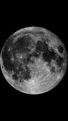 the full moon is shown in black and white