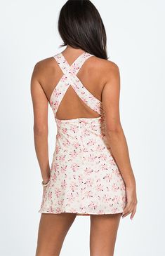 Get ready for a day out in the sun with the Connelly Mini Dress from Princess Polly. Featuring a charming floral print, this dress is perfect for embracing the summer vibes. The deep v-neckline adds a touch of flirtation, while the wide crisscross back straps provide a stylish detail. With its fitted bodice and pleated waist, this dress effortlessly flatters your figure, making it a must-have for your warm-weather wardrobe.

Sizing: XXS (US 0 / AU 4), XS (US 2 / AU 6), SML (US 4 / AU 8), MED (US 6 / AU 10), LRG (US 8 / AU 12), XL (US 10 / AU 14), XXL (US 12 / AU 16)


	Floral mini dress
	Fixed shoulder straps
	V-neckline
	Pleated waistband
	Invisible zip fastening at back
	Non-stretch
	Fully lined
	Main: 100% polyester, Lining: 100% rayon
	Cold gentle machine wash
	Model is wearing a size Grad Photo Outfits, Pink Dress Short, Mini Dress Pink, Solid Color Dress, High Quality Dress, Sleeveless Floral Dress, Curve Dresses, Invisible Zip, Pink Mini Dresses