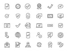 the icons are shown in black and white, with one line on top of it