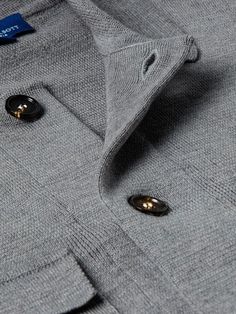 Crafted in Italy from extrafine Merino wool with our signature horn buttons, it's the last word on versatility. 100% Merino Wool Soft and unconstructed with 4 patch pockets Signature horn buttons Dry clean only Made in Italy Casual Merino Wool Button-up Outerwear, Collared Blazer With Buttons For Business Casual, Classic Merino Wool Outerwear For Work, Wool Button-up Blazer With Button Closure, Classic Cardigan With Lapel Collar And Pockets, Formal Cardigan With Lapel Collar And Button Closure, Classic Merino Wool Outerwear For Business, Luxury Collared Outerwear With Button Cuffs, Classic Cardigan With Lapel Collar For Business