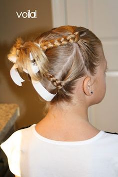 <b>Whether it's a walk down the aisle as flower girl or just the first day of school, these adorable hairdos have got your little one's locks covered.</b> Cheerleading Makeup, Teenage Hairstyles, Kid Hair, Cheerleading Hairstyles, Cheer Hair, Great Hairstyles, Makeup And Hair, Creative Hairstyles