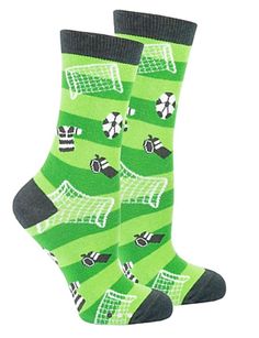 SOCKS N SOCKS Brand Ladies SOCCER Socks - Novelty Socks for Less Sock Store, Silly Socks, Surprise Your Girlfriend, Trendy Patterns, Soccer Socks, Women Crew Socks, Women's Soccer, Women's Socks, Womens Soccer