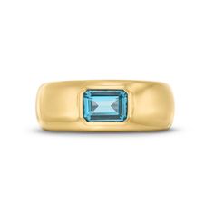 This Blue Topaz Bezel Ring features an emerald cut blue topaz stone in a bezel 14K yellow gold setting. Diamonds Direct, Blue Topaz Stone, Bezel Ring, Yellow Gold Setting, Topaz Stone, Pink Tourmaline, Emerald Cut, Blue Topaz, Tourmaline