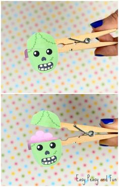 two pictures of the same person holding up scissors to cut them into different shapes and sizes