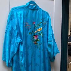 Nwot, Never Worn, Purchased At Epcot In Florida. Please Ask Questions And Request Any Specific Information And/Or Pictures. All Items Come From A Smoke Free Home With Poodles. Blue Long Sleeve Kimono With Floral Embroidery, Blue Floral Embroidered Kimono For Spring, Ask Questions, Beautiful Embroidery, Kimonos, Color Blue, Florida, Embroidery, Women Shopping