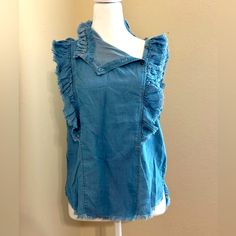 Elan Denim Sleeveless Top. Size S. Sleeveless Top, Color Blue, Womens Tops, Women Shopping, Blue, Color