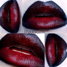 Red and black combination with lipstick    #makeup #lips gothic victorian style Romantic Vampire Goth Makeup, Hot Vampire Makeup, Red And Black Lips, Makeup Suite, Lipstick Styles, Vampire Lipstick, Vkei Style, Kurumi Cosplay, Vampire Birthday