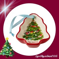 an ornament with a christmas tree on it