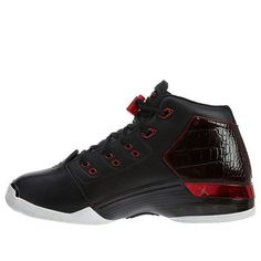 The Air Jordan 17 Retro 'Bulls' is an iconic sneaker with a luxurious design inspired by jazz music and the British Aston Martin. Its black upper features two rows of perforations and a shoe cover with a musical note pattern. The silver stabilizer at the heel adds a dynamic touch, while the outsole is patterned with golf course-inspired grooves. The Zoom Air and Blow-Molser Air cushioning provide superior performance. Perfect for basketball, running, and other sports, this stylish sneaker is a must-have for any sneakerhead. (SNKR/Basketball) Shoe Cover, The Zoom, Musical Note, Shoe Covers, Luxurious Design, Jazz Music, Stylish Sneakers, Aston Martin, Golf Course