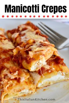 Manicotti Crepes with Homemade Crespelle (with Step-by-Step Instructions) Authentic Manicotti Recipe, Manicotti Crepe Recipe, Homemade Manicotti Recipe, Manicotti Crepes, Crepe Recipe Savory, Stuffed Crepes, Ricotta Spinach, Homemade Crepes, Easy Crepe Recipe