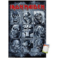 the cover art for iron maiden's album, which features images of demonic faces