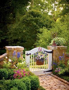 Beautiful Garden Gates Gate With Flowers, White Gate, Have Inspiration, Charming Garden