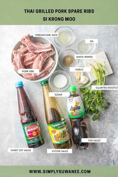 ingredients to make thai pork spare ribs