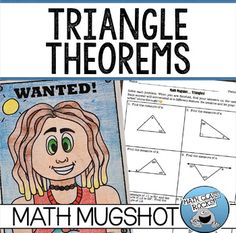 Student of ALL ages love to draw and color... especially in Math Class! Math Mugshots are a GREAT way to review math concepts while providing some color to math class. You can use this activity as way to have some FUN at the end of a topic, to review for a test, as a homework assignment, as extra credit, or even an assessment!Looking for more Mugshots??Click HERE to create your own CUSTOM MUGSHOT BUNDLE!Mathematical Concepts in THIS activity: Triangle sum theorem Exterior angle theoremDetermine Triangle Sum Theorem, Solving Algebraic Equations, Hs Classroom, Triangles Activities, Math Things, Angle Relationships, Triangle Angles