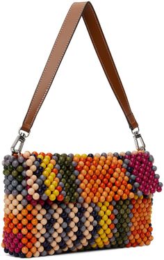 Hand-beaded mesh shoulder bag in multicolor. · Detachable buffed leather shoulder strap · Logo patch at back face · Press-stud flap · Zip pocket at interior · Full satin lining · H7 x W11 x D2 Supplier color: Multi bayadere Staud Rectangular Shoulder Bag With Removable Pouch, Staud Rectangular Shoulder Bag With Detachable Strap, Staud Rectangular Bag With Adjustable Strap, Multicolor Flap Shoulder Bag With Adjustable Strap, Multicolor Shoulder Flap Bag With Adjustable Strap, Staud Rectangular Shoulder Bag With Adjustable Strap, Multicolor Shoulder Bag With Detachable Handle As Fashion Accessory, Multicolor Beaded Crossbody Shoulder Bag, Multicolor Evening Shoulder Bag With Removable Pouch