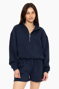 HEAVYWEIGHT SWEATS HALF ZIP - OXFORD Sporty Zipper Sweatshirt For Loungewear, Half-zip Sweatshirt With Pockets, Athleisure Fleece Activewear Half-zip, Sporty Stretch Half-zip Sweatshirt, Sporty Moisture-wicking Half-zip Sweatshirt, Athleisure Half-zip Sweatshirt With Zipper Closure, Half Zip Hoodie, Cropped Crewneck, Wide Leg Sweatpants