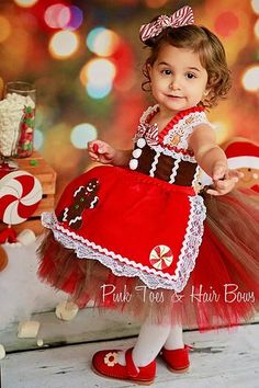 Gingerbread tutu Dress-Gingerbread dress Christmas Elf Costume Diy, Gingerbread Dress, Diy Christmas Outfit, Tutu Diy, Christmas Tutu Dress, Christmas Elf Costume, Pageant Wear, Christmas Tutu, Christmas Children