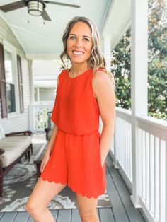 Love the look of a romper but hate wearing a one piece item? Then you need this two piece set! This gorgeous two piece set is perfect for your summer vacation! The hot orange color with the scallop shorts -make this set adorable! The tank features a flowy fit, and the elastic shorts are extra comfy! You can even mix and match these pieces with other tops, shorts, and tanks! No matter how you style it, it's such an effortlessly sweet style!﻿All sales final, no returns or exchanges on final sale i Orange Two Piece, Hot Orange, Scalloped Shorts, Elastic Shorts, Sweet Style, Two Piece Set, Two Piece Sets, Summer Vacation, Need This