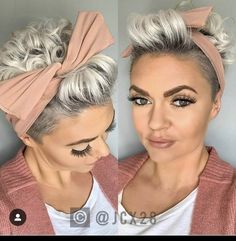 Pinup Pixie Hair, Rockabilly Short Hair, Pixie Styling, Mom Makeover, Bandana Hairstyles Short, White Hair Color, Short Sassy Hair, Pin Up Hair, Hairdos For Short Hair