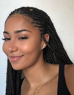 Braided Hairstyles For Black Women Cornrows, Big Box Braids Hairstyles, Goddess Braids Hairstyles, Box Braids Hairstyles For Black Women, Braided Cornrow Hairstyles, Braids Hairstyles Pictures, Cute Box Braids Hairstyles, Protective Hairstyles Braids, Box Braids Styling