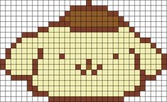 an image of a cupcake made out of pixell pixels, with brown and white squares