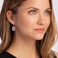 Ross-Simons - 20.00 ct. t. w. Amethyst Drop Earrings in 14kt Yellow Gold. Is purple your color? Then these are for you! Sizable 20.00 ct. t. w. rectangular emerald-cut amethysts dangle from simple and sophisticated settings of 14kt yellow gold. Enjoy the incredible value on this impressive pair. Hanging length is 1 1/8". Earwire, amethyst drop earrings. Amethyst birthstones are the perfect gift for February birthdays. Rectangular Earrings For Formal Occasions, Elegant Purple High Luster Jewelry, Elegant High Luster Purple Jewelry, Rectangular Prong Setting Earrings, Elegant Pink Amethyst Earrings, Prong Setting Earrings For Evening, Faceted Jewelry For Formal Occasions, Formal Purple Earrings, Faceted Purple Earrings