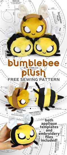 the instructions for how to make a bumble bee plush