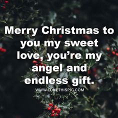 merry christmas to you my sweet love, you're my angel and endless gift