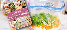 there is a book about healthy freezer meals on the table