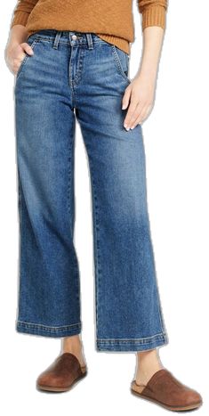 Classic Wide Leg Flare Jeans In Denim Blue, Classic Wide Leg Denim Blue Flare Jeans, Classic Medium Wash Wide Leg Flare Jeans, Classic Wide Leg Jeans With Frayed Hem, Relaxed Fit Cotton Wide-leg Flare Jeans, Classic Mid-rise Wide Leg Denim Pants, Relaxed Fit High-waisted Medium Wash Flare Jeans, High-waisted Relaxed Fit Cotton Flare Jeans, Non-stretch Wide Leg Dark Wash Jeans