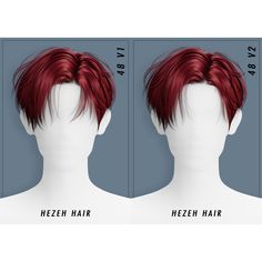 the side view of a male's head with red hair and two different angles