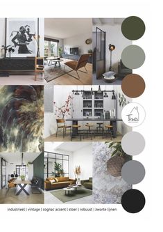 Soms zie je een interieur waarvan je denktAls ik dit kon knippen en plakken naar mijn eigen interieur,dan ben ik heel blijIk heb goed nieuws voor je Green Curtains Living Room, Interior Design Presentation, Black Living Room, Interior Design Boards, House Color Schemes, Room Color Schemes, Interior Design Mood Board, Bedroom Decor Ideas, Living Room Green