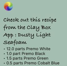 the instructions for how to make an ice cream box with text overlay that reads, check out this recipe from the clay box app dusty light seafoam