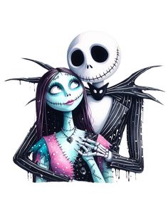 a skeleton hugging a woman with her eyes closed