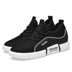 2021 Elevator Flyknit Fashion Sneaker Black Relaxed Lift Running Shoes Add Taller 3.2inch / 8cm Trendy Black Breathable Slip-on Sneakers, Trendy Height Increasing Lace-up Sneakers, Height Increasing Lace-up Sneakers, Trendy Black Breathable Custom Sneakers, Trendy Black Breathable Sneakers, Trendy Black Breathable Running Shoes, Sporty Height-increasing Sneakers With Round Toe, Trendy Black High-top Running Shoes, Sporty Height Increasing Round Toe Sneakers