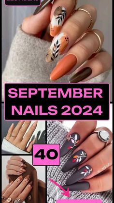 September Gel Nails 2024, Latest Nail Designs Trends 2024, Nails September 2024 Trends, Nails Fall Season, Early Fall Nails Designs, Early Fall Nails 2024, Nails September 2024, September Acrylic Nails, September Nail Colors 2024